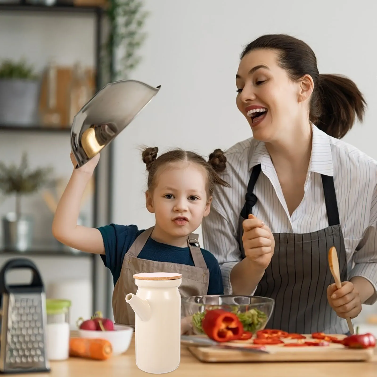 Ceramic Soy Sauce Container Oil Dispenser Wood Lid Kitchen Sauce Pot Seasoning Jar Decorative Vinegar Bottle Multi-Function
Ceramic Soy Sauce Container Oil Dispenser Wood Lid Kitchen Sauce Pot Seasoning Jar Decorative Vinegar Bottle Multi-Function