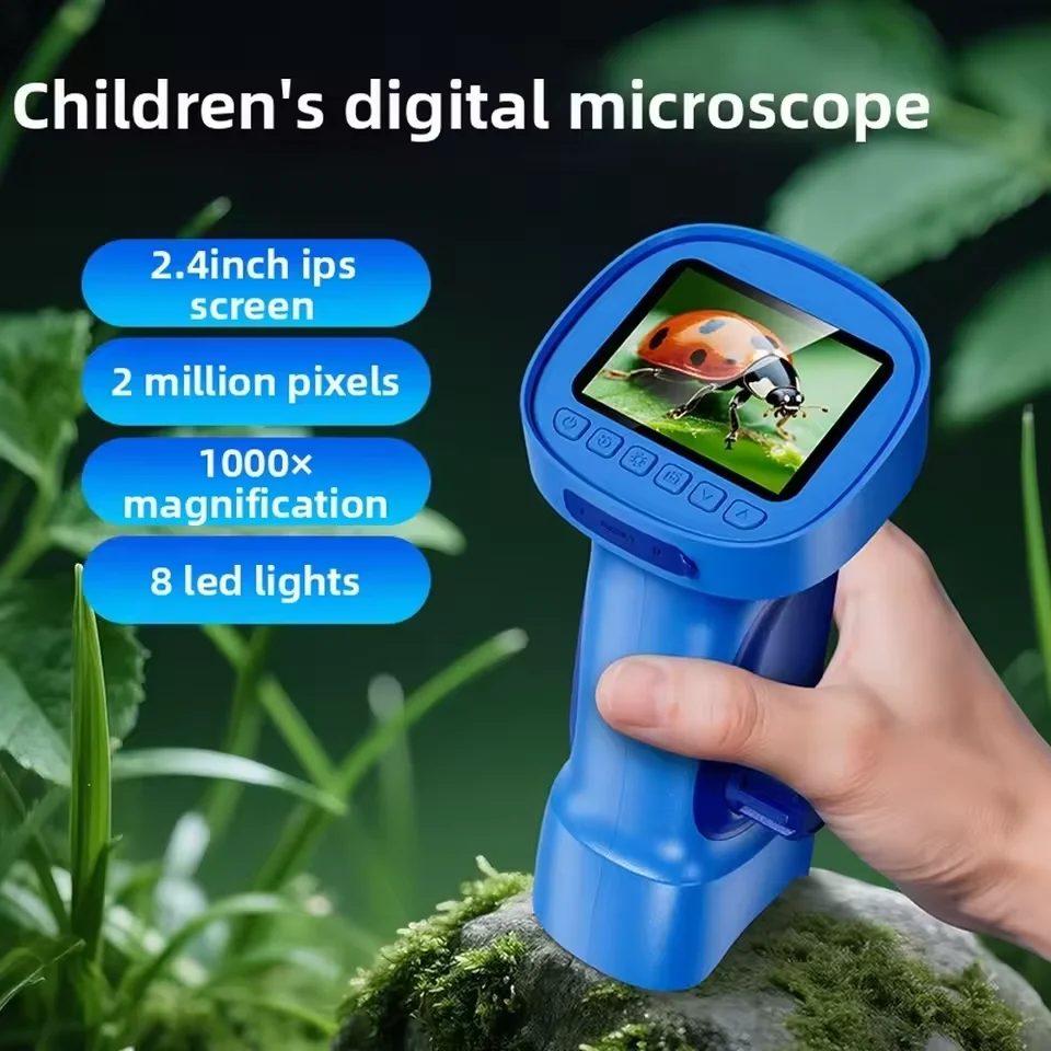 1000X Handheld Digital Microscope For Kids 2.4" IPS Screen Mini Portable Microscopes Camera Biological Magnifier Educational Toy
1000X Handheld Digital Microscope For Kids 2.4" IPS Screen Mini Portable Microscopes Camera Biological Magnifier Educational Toy