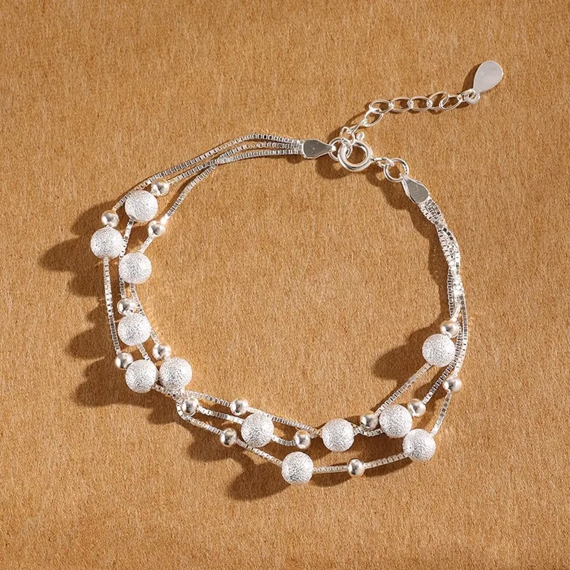 Charms 925 Sterling Silver Ball Bracelets Bracelets For Women Luxury Designer Round Beads Chain Bracelet Party Bling Jewelry
Charms 925 Sterling Silver Ball Bracelets Bracelets For Women Luxury Designer Round Beads Chain Bracelet Party Bling Jewelry