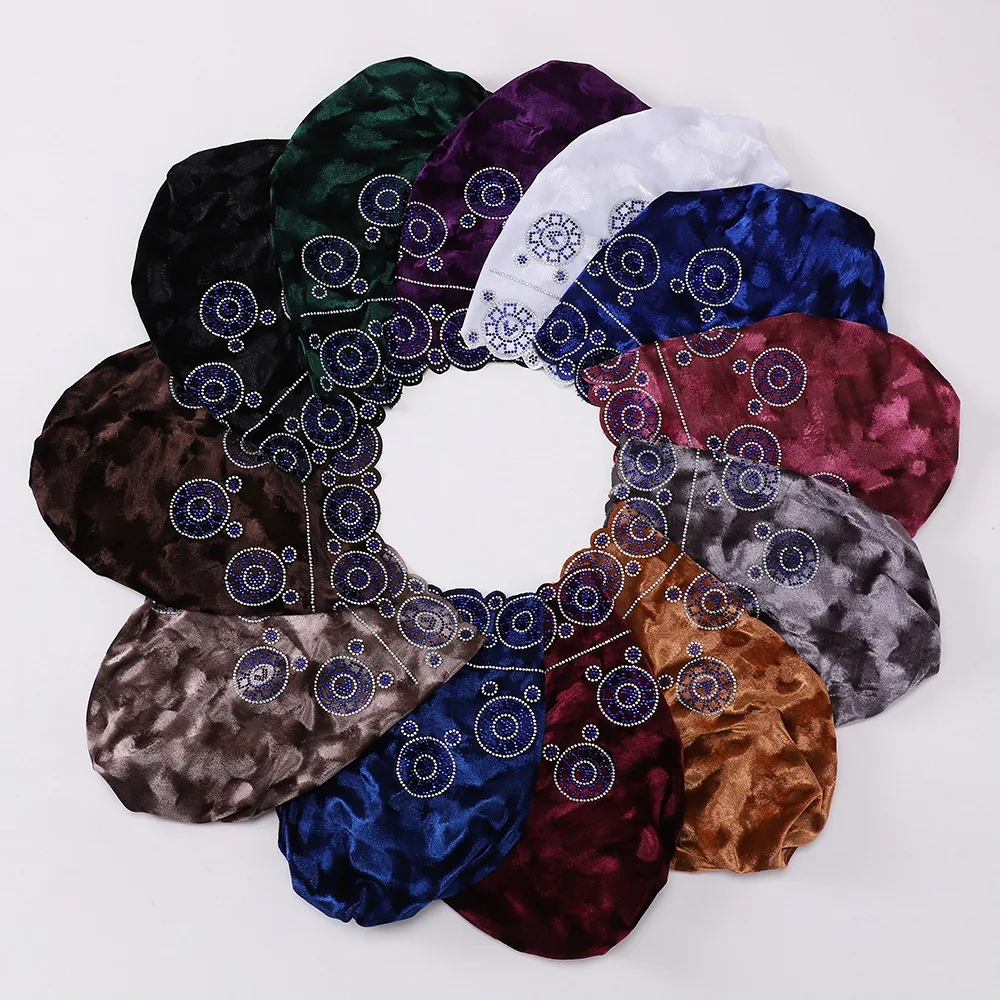 Бархатный тюрбан со стразами, нижний шарф, шапочка, костяная повязка на голову, женская химиотерапевтическая шапка, мусульманский хиджаб, внутренняя шапка от выпадения волос, тюрбан Mujer
Бархатный тюрбан со стразами, нижний шарф, шапочка, костяная повязка на голову, женская химиотерапевтическая шапка, мусульманский хиджаб, внутренняя шапка от выпадения волос, тюрбан Mujer