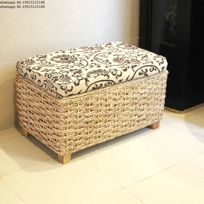 Handmade Straw Solid Wood Shoe Changing Stool Ottoman Rattan Storage Chair Dual-Use Foot Stools Sofa Seat
Handmade Straw Solid Wood Shoe Changing Stool Ottoman Rattan Storage Chair Dual-Use Foot Stools Sofa Seat