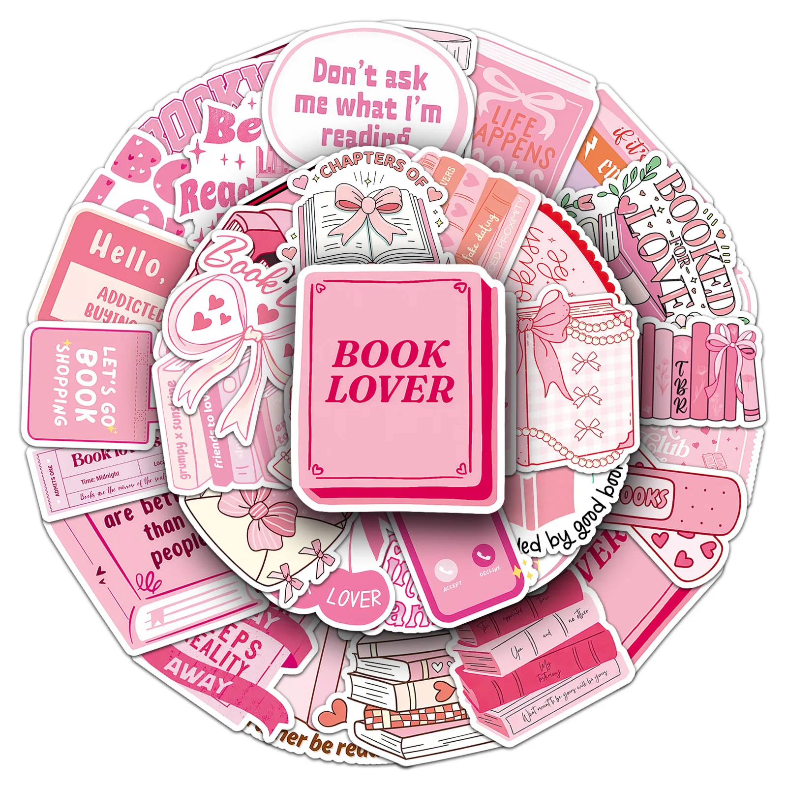 30/50PCS Pink Reading Bookish Stickers Waterproof Decorative Stickers for Phones Tablets Guitars Helmets Notebooks Graffiti
30/50PCS Pink Reading Bookish Stickers Waterproof Decorative Stickers for Phones Tablets Guitars Helmets Notebooks Graffiti
