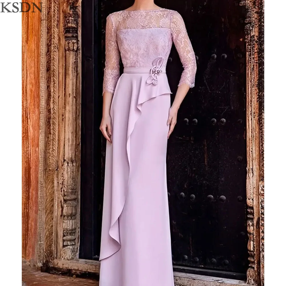 KSDN Formal Evening Dresses 2025 Elegant Lace Half Sleeve O-Neck Floor Length Dress Special Occasion Customzied Gowns Vestidos
KSDN Formal Evening Dresses 2025 Elegant Lace Half Sleeve O-Neck Floor Length Dress Special Occasion Customzied Gowns Vestidos