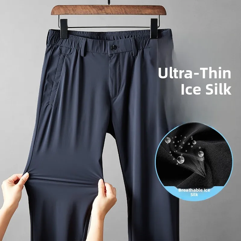 Trendy High Elastic Ice Silk Casual Pants Men's Summer Thin Straight Loose West Pants Large Size Quick Dry Sports Trousers
Trendy High Elastic Ice Silk Casual Pants Men's Summer Thin Straight Loose West Pants Large Size Quick Dry Sports Trousers