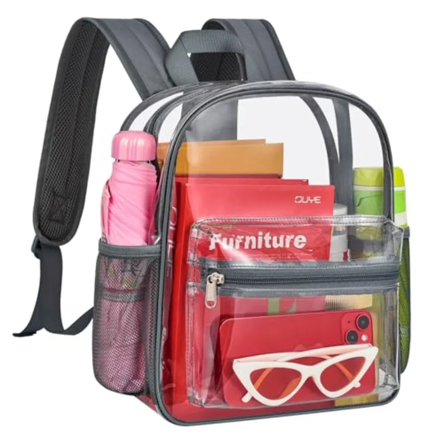 Clear Backpack for Stadium Events, 12x11x5 Inches Small Clear Backpack for Concert Festival Sports Outdoor - Grey
Clear Backpack for Stadium Events, 12x11x5 Inches Small Clear Backpack for Concert Festival Sports Outdoor - Grey