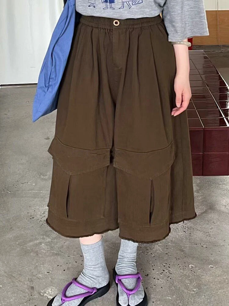 Japanese Workwear Style High Waist Wide Leg Pants Women Summer plus Size Loose Meat Concealing Casual Seven Inch Pants
Japanese Workwear Style High Waist Wide Leg Pants Women Summer plus Size Loose Meat Concealing Casual Seven Inch Pants
