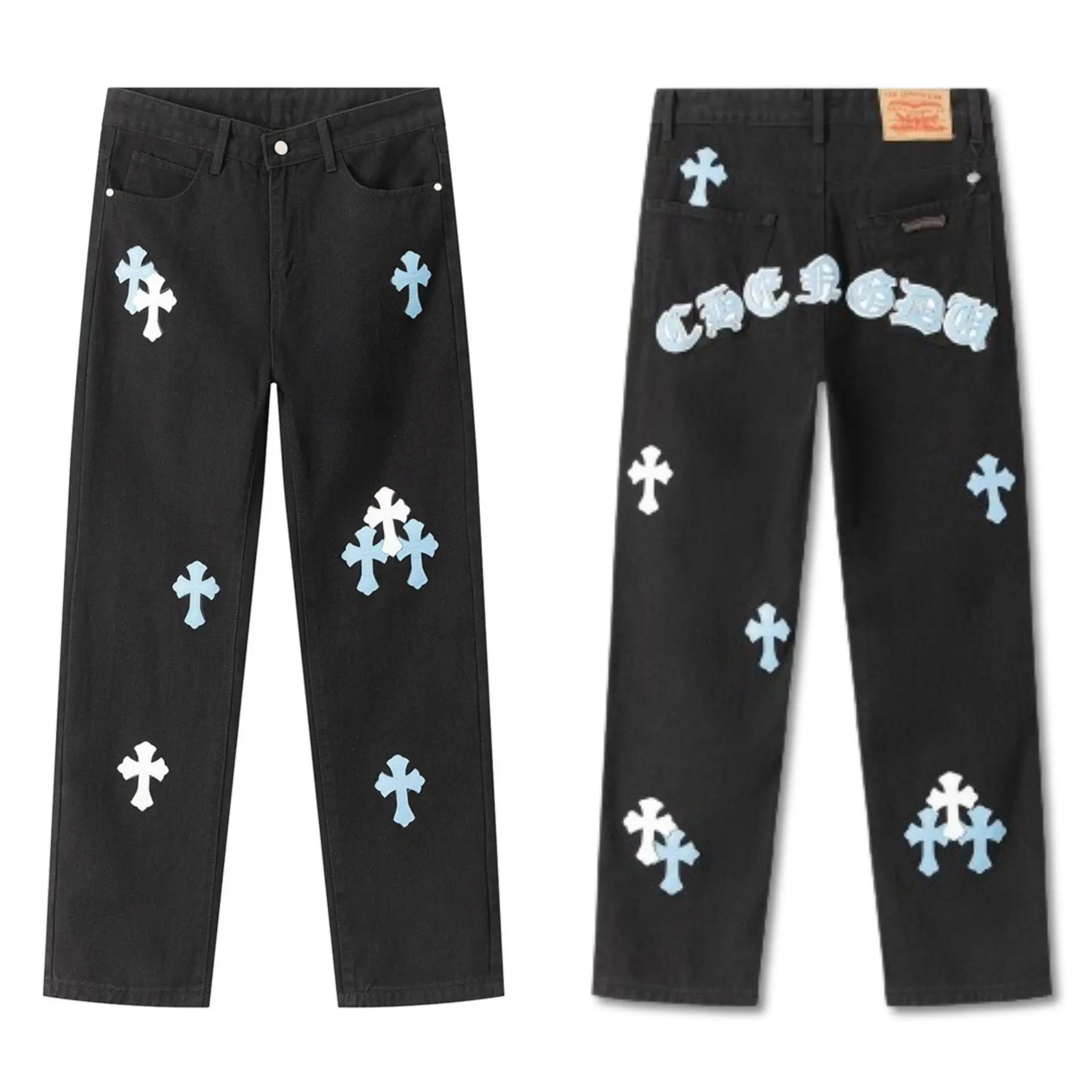 CH Croxin Cross Leather Label Washed Jeans Straight Baggy Jeans Men Clothing Wide Leg Streetwear Y2k Cargo Pants Retro Demin
CH Croxin Cross Leather Label Washed Jeans Straight Baggy Jeans Men Clothing Wide Leg Streetwear Y2k Cargo Pants Retro Demin