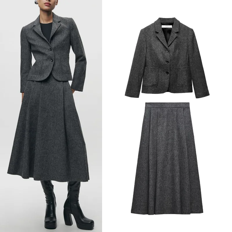 mat Autumn Winter Suit Jaet High Waist Midi Skirt Faion Set High Quali Women's Clothing Ele mat Sle
mat Autumn Winter Suit Jaet High Waist Midi Skirt Faion Set High Quali Women's Clothing Ele mat Sle