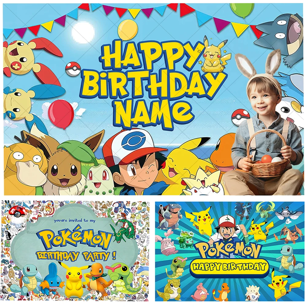 Pokemon Pikachu Anime Theme Custom Name Kid Boy Girl Birthday Party Room Backdrop Baby Shower Photo Decor Photography Background
Pokemon Pikachu Anime Theme Custom Name Kid Boy Girl Birthday Party Room Backdrop Baby Shower Photo Decor Photography Background
