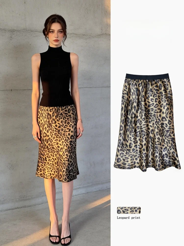 High Waist Satin Leopard Print Half Skirt Women's Summer Vintage Slim Straight Fish Tail Skirt High End Feeling Commuting Mid...
High Waist Satin Leopard Print Half Skirt Women's Summer Vintage Slim Straight Fish Tail Skirt High End Feeling Commuting Mid...
