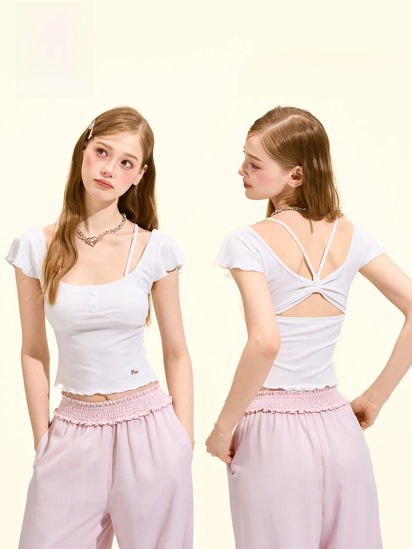 GirlyFancyClub Rylee Knitted Fly Sleeve Top Backless Slim Fit Sexy White T-Shirt Breathable Comfortable Short Sleeve U-Neck D...
GirlyFancyClub Rylee Knitted Fly Sleeve Top Backless Slim Fit Sexy White T-Shirt Breathable Comfortable Short Sleeve U-Neck D...
