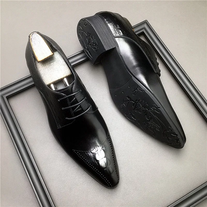 New Arrival Leather Formal Dress Shoe For Men Wedding Pointed Toe Lace Up Business Shoes Genuine Leather Black oxford Party Shoe
New Arrival Leather Formal Dress Shoe For Men Wedding Pointed Toe Lace Up Business Shoes Genuine Leather Black oxford Party Shoe