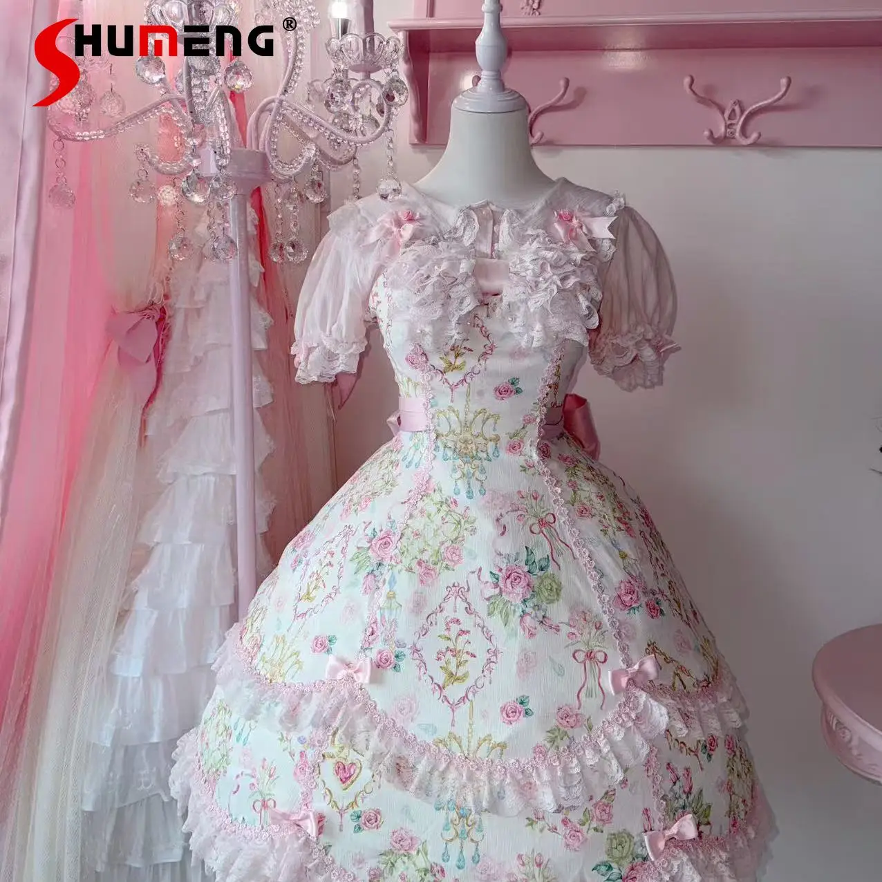Original Sweet Princess Style Pink Dress Set Summer Japan Girl's Sweet Cute Lace Printed Sling Dress JSK Women's Lo Dresses
Original Sweet Princess Style Pink Dress Set Summer Japan Girl's Sweet Cute Lace Printed Sling Dress JSK Women's Lo Dresses