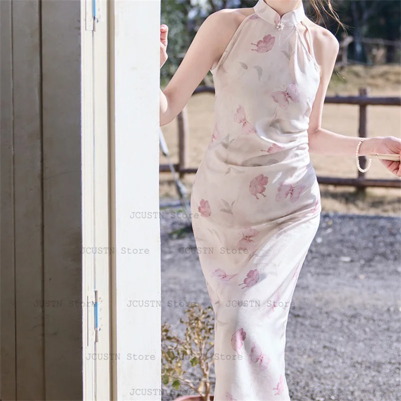 Женское Ципао с принтом бабочки, сексуальное Cheongsam без рукавов, женское традиционное платье с воротником-стойкой, Chesongam, летние новые длинные платья Qipao
Женское Ципао с принтом бабочки, сексуальное Cheongsam без рукавов, женское традиционное платье с воротником-стойкой, Chesongam, летние новые длинные платья Qipao
