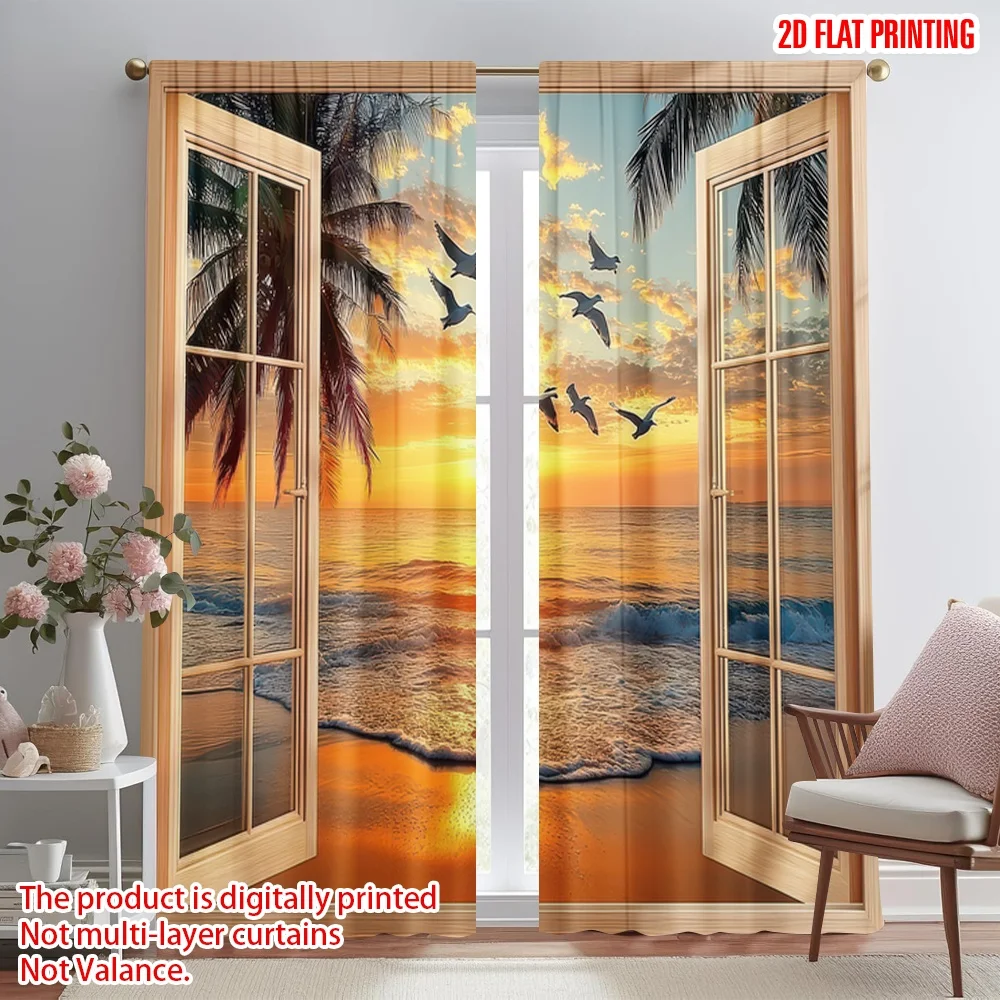 2D flat printing 2pcs Window Curtains Ocean Sunset Through Digital Printed Polyester Drapes Party Decorations Use for All
2D flat printing 2pcs Window Curtains Ocean Sunset Through Digital Printed Polyester Drapes Party Decorations Use for All