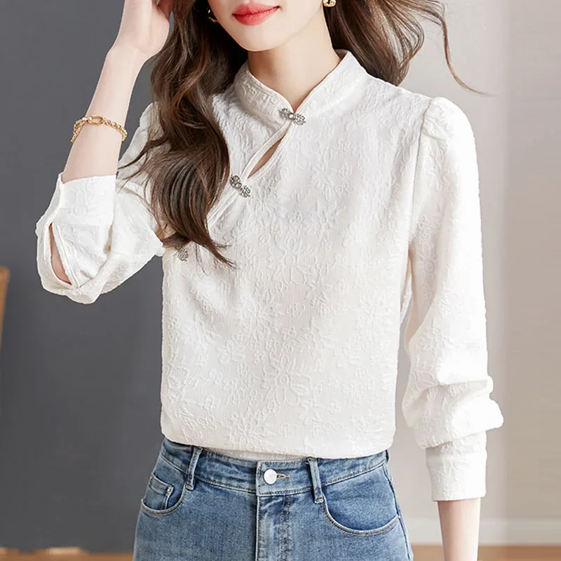 New Long Sleeve Stand Collar Women Blouse Fashion Whtie Blouse Shirt Women Tops Blouses Shirts Blusas Para Mujer Camisas M462
New Long Sleeve Stand Collar Women Blouse Fashion Whtie Blouse Shirt Women Tops Blouses Shirts Blusas Para Mujer Camisas M462