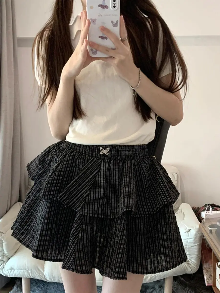 Plaid Cake Skirt Butterfly Women Summer New High-waisted College Style A-line Tutu Short Skirt
Plaid Cake Skirt Butterfly Women Summer New High-waisted College Style A-line Tutu Short Skirt