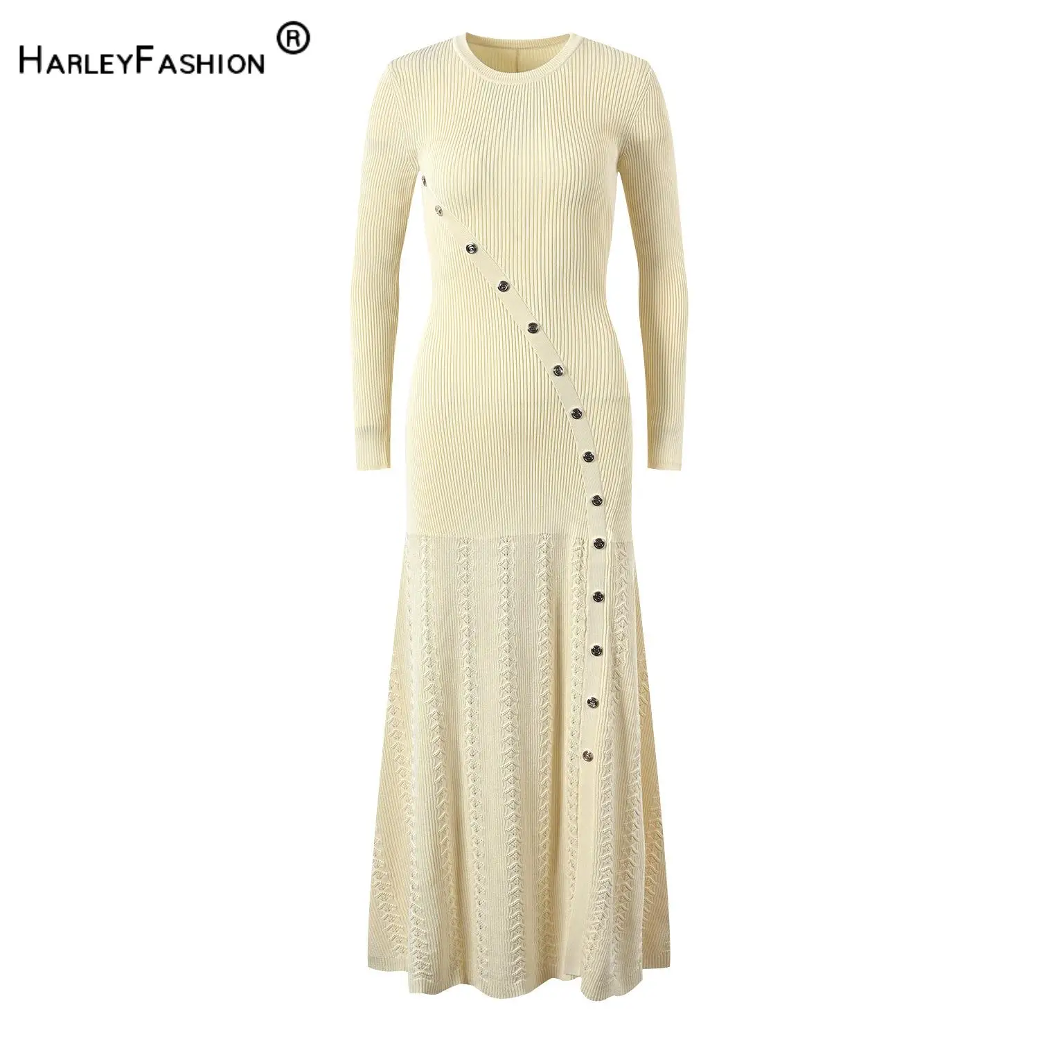 2024 Spring French Style Women Knit Long Sleeve Round Collar Ladies Fashion Fit And Flare Maxi Long Solid Dresses
2024 Spring French Style Women Knit Long Sleeve Round Collar Ladies Fashion Fit And Flare Maxi Long Solid Dresses