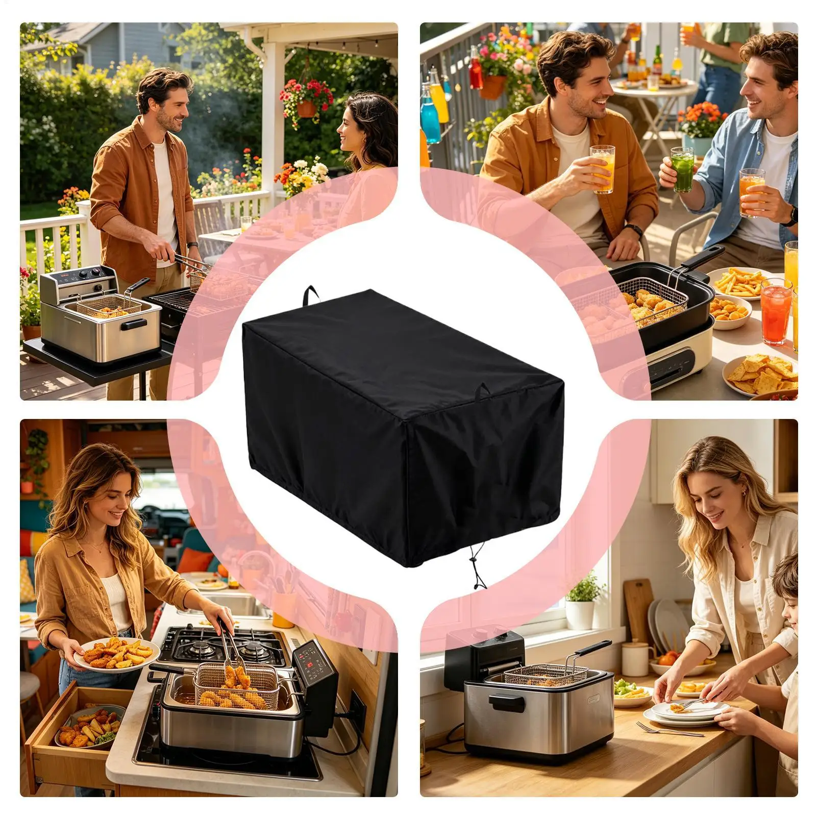 Deep Fryer Cover with Drawstring Heavy Duty Protector 12x22x16inch Deep Fryer Protective Case for Indoor Outdoor Yard Balcony
Deep Fryer Cover with Drawstring Heavy Duty Protector 12x22x16inch Deep Fryer Protective Case for Indoor Outdoor Yard Balcony
