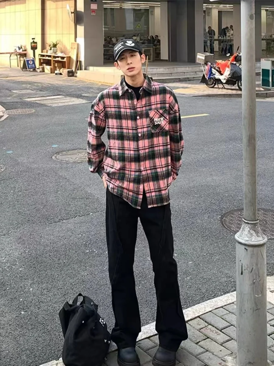 Cleanfit American Retro Plaid irt Loose Casual Embroidered Men's Women's Faion Outerwear Autumn Long Sve Button up
Cleanfit American Retro Plaid irt Loose Casual Embroidered Men's Women's Faion Outerwear Autumn Long Sve Button up