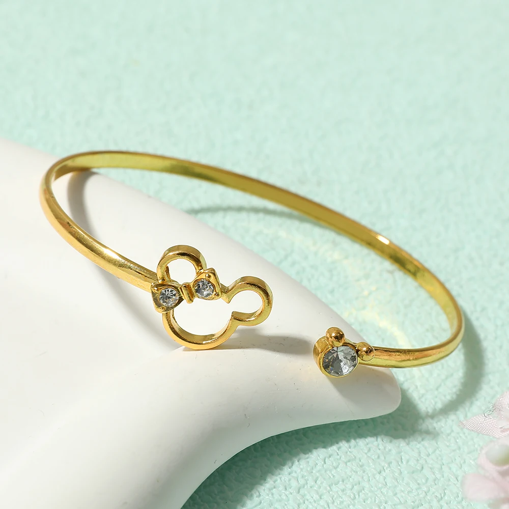 Cartoon Character Mickey Mouse Bow Open Bracelet Zircon Adjustable Size Fashion Female Mickey Jewelry Bracelet Accessories Gift
Cartoon Character Mickey Mouse Bow Open Bracelet Zircon Adjustable Size Fashion Female Mickey Jewelry Bracelet Accessories Gift