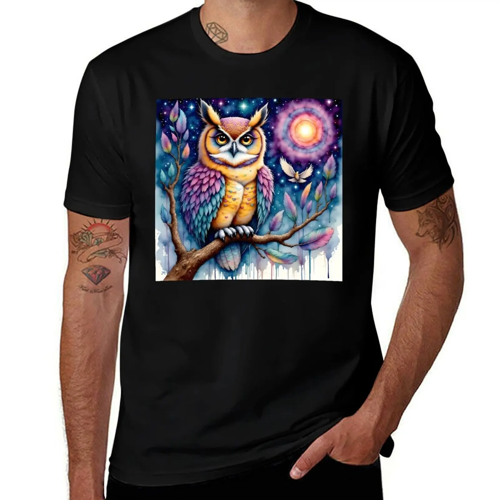 Vibrant Colorful Owl Staring Ahead T-Shirt anime tshirt graphic t shirt vintage anime stuff T-shirts for men cotton
Vibrant Colorful Owl Staring Ahead T-Shirt anime tshirt graphic t shirt vintage anime stuff T-shirts for men cotton
