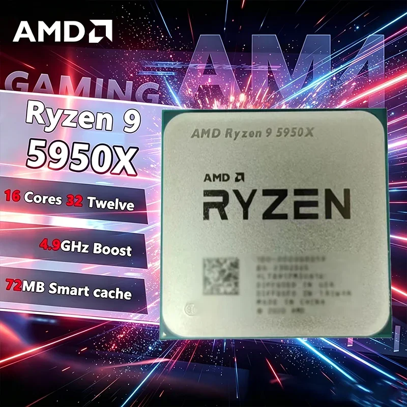 AMD Ryzen 9 5950X New Ryzen 9 5000 Series Vermeer (Zen 3) 16-Core 3.4 GHz Socket AM4 105W Socket AM4 Without Cooler Loose Pie
AMD Ryzen 9 5950X New Ryzen 9 5000 Series Vermeer (Zen 3) 16-Core 3.4 GHz Socket AM4 105W Socket AM4 Without Cooler Loose Pie