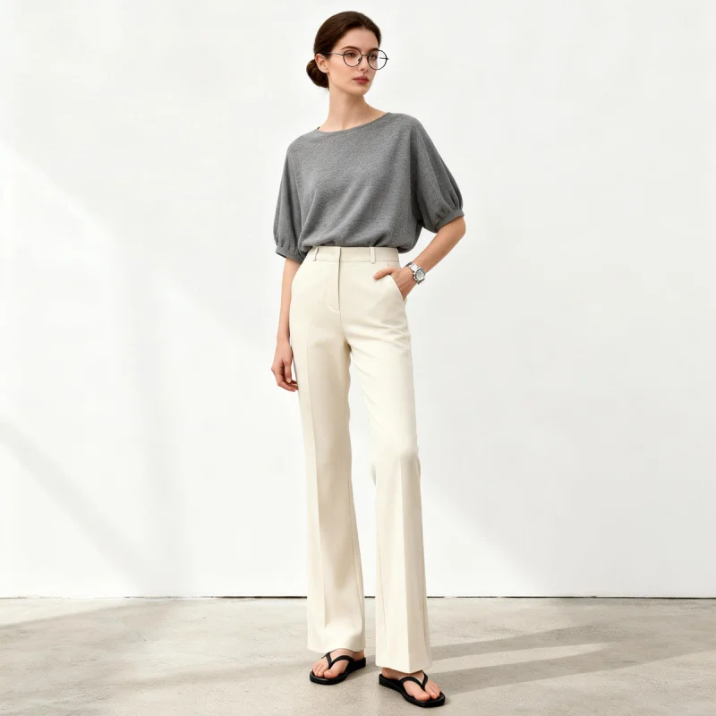 Petite women's slightly flared suit pants, new spring and autumn high-waisted drapey bell-bottom pants, slimming straight-leg ca
Petite women's slightly flared suit pants, new spring and autumn high-waisted drapey bell-bottom pants, slimming straight-leg ca