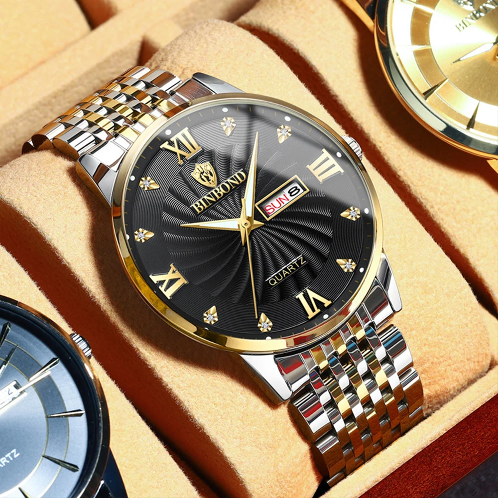 Fashion New Model Quartz Wristwatch Steel Waterproof Luminous Watch for Men Auto Date Week Display Male Clock Relogio Masculino
Fashion New Model Quartz Wristwatch Steel Waterproof Luminous Watch for Men Auto Date Week Display Male Clock Relogio Masculino