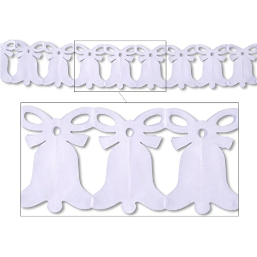 White Tissue Paper Westminster Bell Hanging Garland for Bridal Shower Wedding Party Decorations Supplies, 8" x 12'
White Tissue Paper Westminster Bell Hanging Garland for Bridal Shower Wedding Party Decorations Supplies, 8" x 12'