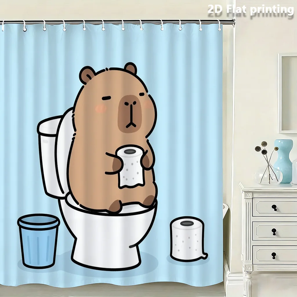 Funny Capybara Shower Curtain, Cute Animal on Toilet with Toilet Paper, Waterproof Bathroom Decor, Cartoon Print
Funny Capybara Shower Curtain, Cute Animal on Toilet with Toilet Paper, Waterproof Bathroom Decor, Cartoon Print