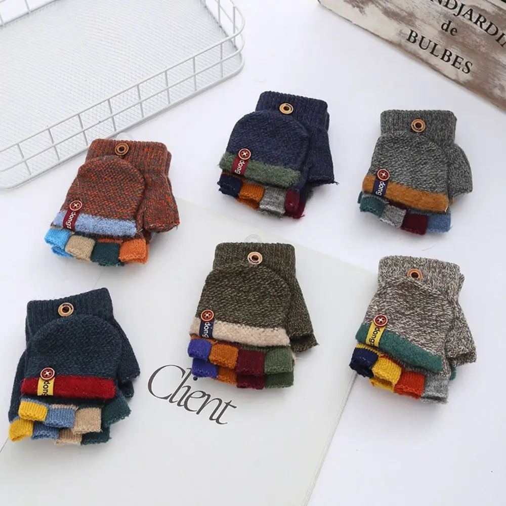Fashion Autumn Winter Warm Gloves Exposed Finger Writing Knitted Gloves Thickened Half Finger Flip Gloves for Children
Fashion Autumn Winter Warm Gloves Exposed Finger Writing Knitted Gloves Thickened Half Finger Flip Gloves for Children