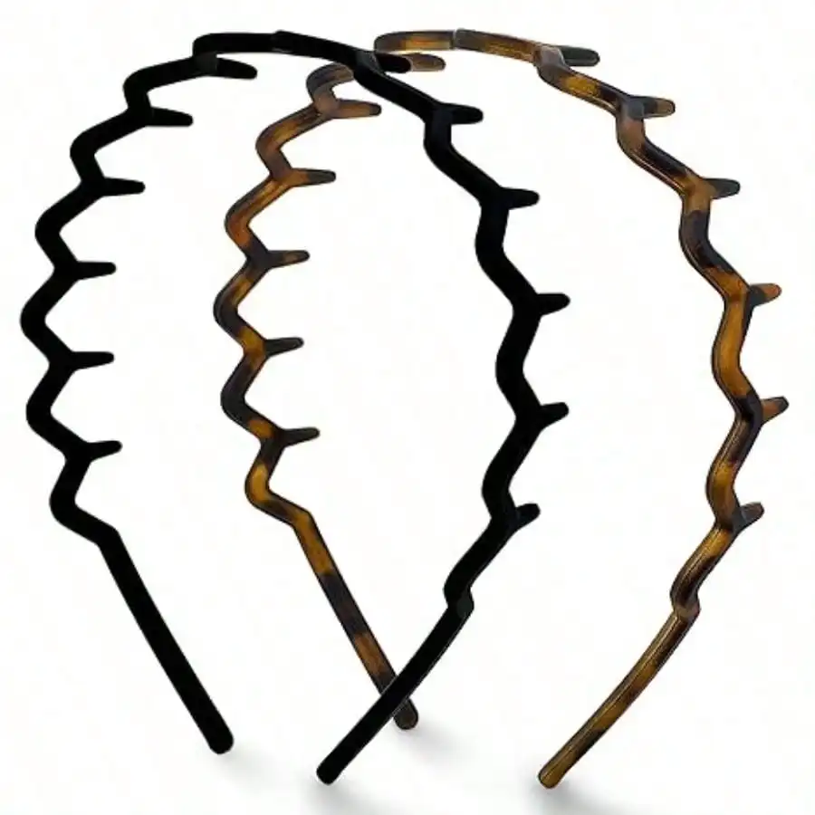 Zig Zag Headbands For Women Non Slip – Fashion Accessories For Slicked Back Styles - Comfortable Comb Headband With Teeth | Ideal Gifts For Women - Tortoise & Black Headband - 2 Pcs
Zig Zag Headbands For Women Non Slip – Fashion Accessories For Slicked Back Styles - Comfortable Comb Headband With Teeth | Ideal Gifts For Women - Tortoise & Black Headband - 2 Pcs