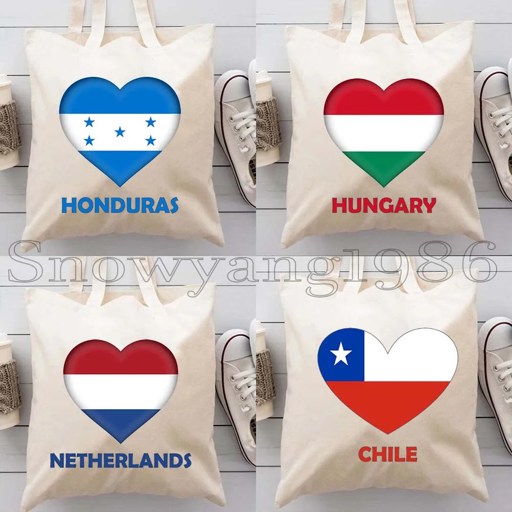 4PCS Cuba Dominica England Honduras Hungary Japan Netherlands Poland Portugal Sudan Thailand Chile Heart Flag Tote Bag Handbag
4PCS Cuba Dominica England Honduras Hungary Japan Netherlands Poland Portugal Sudan Thailand Chile Heart Flag Tote Bag Handbag