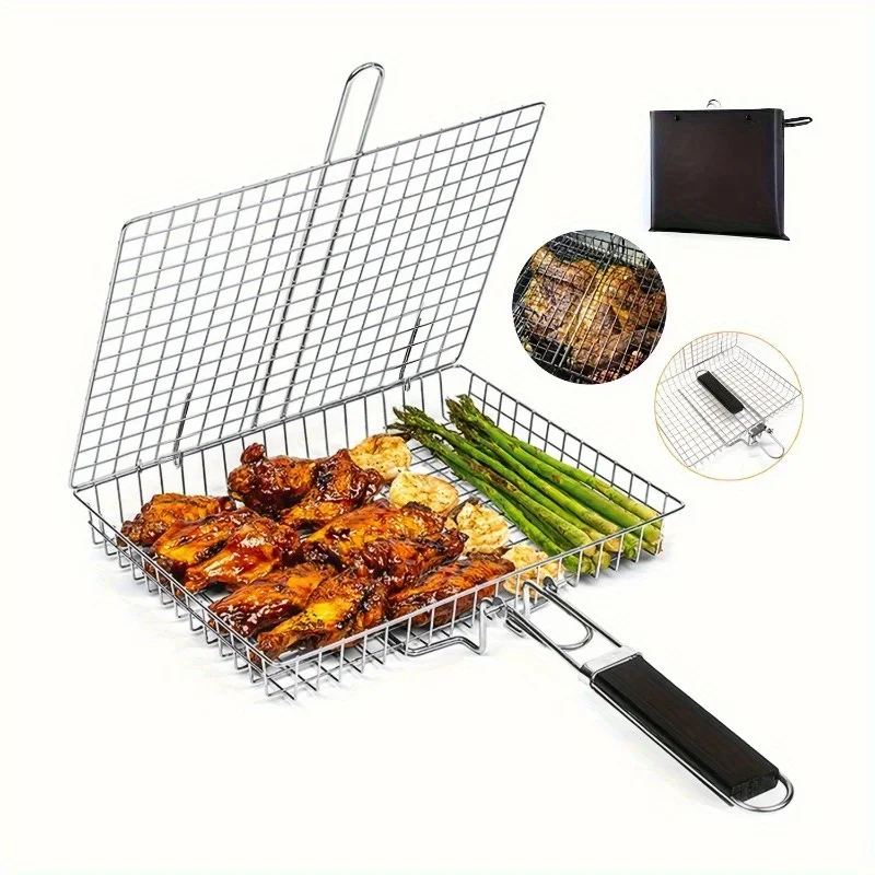 1pc, Grill Basket - Durable Rust-Resistant Stainless Steel, Versatile Grilling for Meat, Steak, Shrimp, Vegetables, Chops, Heav
1pc, Grill Basket - Durable Rust-Resistant Stainless Steel, Versatile Grilling for Meat, Steak, Shrimp, Vegetables, Chops, Heav
