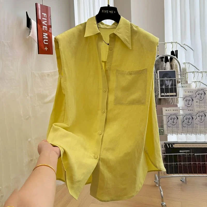 Crop Tank Tops Polo-neck Casual Korean Style Sleeveless Veats Single-breasted Shirts Aesthetic Ins 2026 Summer Women Clothing
Crop Tank Tops Polo-neck Casual Korean Style Sleeveless Veats Single-breasted Shirts Aesthetic Ins 2026 Summer Women Clothing