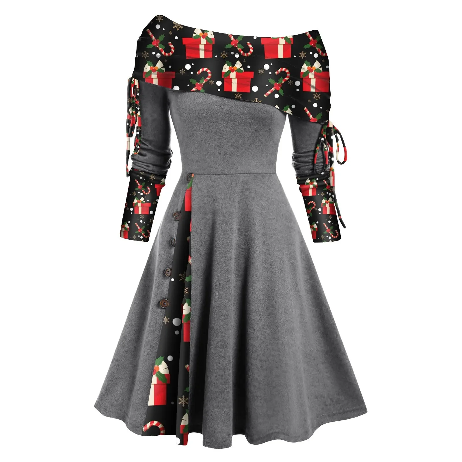 Autumn 2023 Christmas Convertible Cinched Flare Dress Foldover Off The Shoulder Knitted Dresses Women Long Sleeve Party Jurken
Autumn 2023 Christmas Convertible Cinched Flare Dress Foldover Off The Shoulder Knitted Dresses Women Long Sleeve Party Jurken