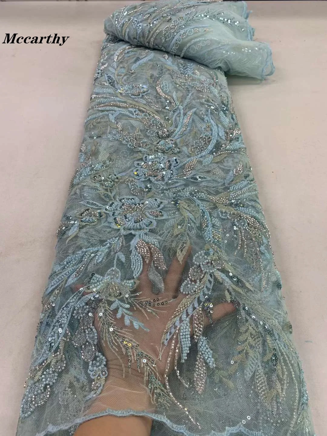 Mccarthy African Sequins Lace Fabric 2023 High Quality Embroidery Beaded Nigerian French Tulle Lace Material For Wedding Dress
Mccarthy African Sequins Lace Fabric 2023 High Quality Embroidery Beaded Nigerian French Tulle Lace Material For Wedding Dress