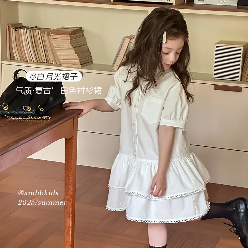 Children's Clothing Medium and Large Girls' Korean Version of Foreign Style Thin Tencel Cotton Lapel Dress Shirt Cake Skirt
Children's Clothing Medium and Large Girls' Korean Version of Foreign Style Thin Tencel Cotton Lapel Dress Shirt Cake Skirt
