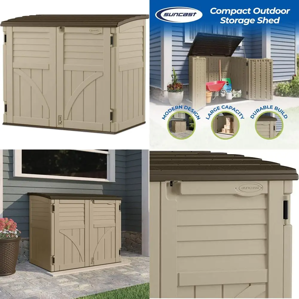 Suncast Compact Outdoor Storage Shed, 34 Cubic Feet, Sand & Slate - Secure Resin Wall Organizer
Suncast Compact Outdoor Storage Shed, 34 Cubic Feet, Sand & Slate - Secure Resin Wall Organizer