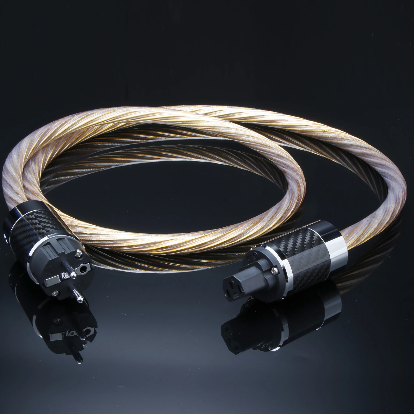 Gold Power Cable 8N OCC Silver Plated Carbon Fiber EU/US/AU Power Plug Rhodium Power Jack
Gold Power Cable 8N OCC Silver Plated Carbon Fiber EU/US/AU Power Plug Rhodium Power Jack