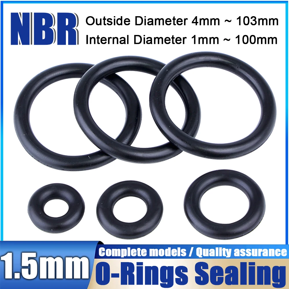 CS 1.5mm Black Rubber Silicone O Ring Seal Oring Gasket Washer NBR O-ring High Pressure Repair Oil Resist Band Sealing Ring
CS 1.5mm Black Rubber Silicone O Ring Seal Oring Gasket Washer NBR O-ring High Pressure Repair Oil Resist Band Sealing Ring