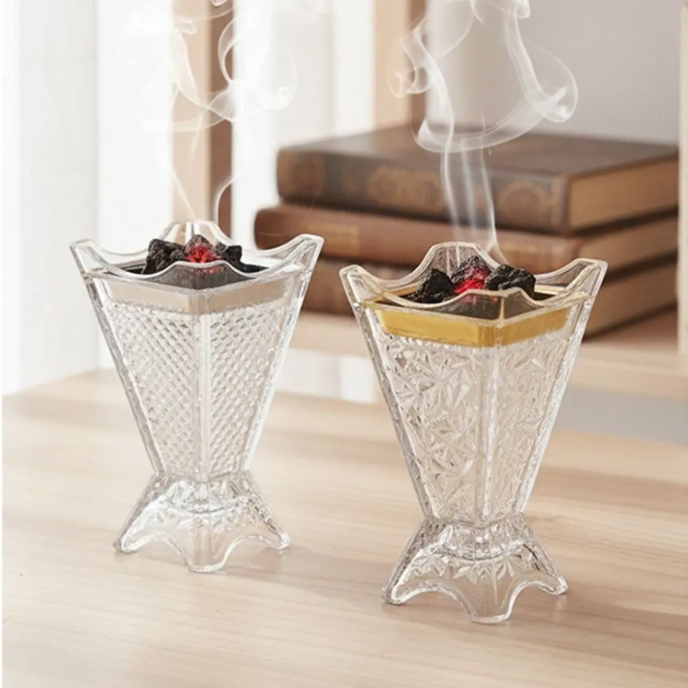 Arabic Style Glass Incense Burner Clear Four-Corner Design Engraved Square Incense Holder Gold/Silver Color Ornament
Arabic Style Glass Incense Burner Clear Four-Corner Design Engraved Square Incense Holder Gold/Silver Color Ornament