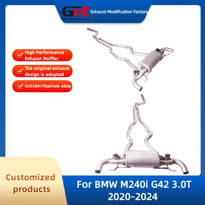 Выхлопная система GFC Catback Valvetronic для BMW M240i G42 3.0T 2020-2024, высокопроизводительный глушитель из нержавеющей стали с клапаном.
Выхлопная система GFC Catback Valvetronic для BMW M240i G42 3.0T 2020-2024, высокопроизводительный глушитель из нержавеющей стали с клапаном.