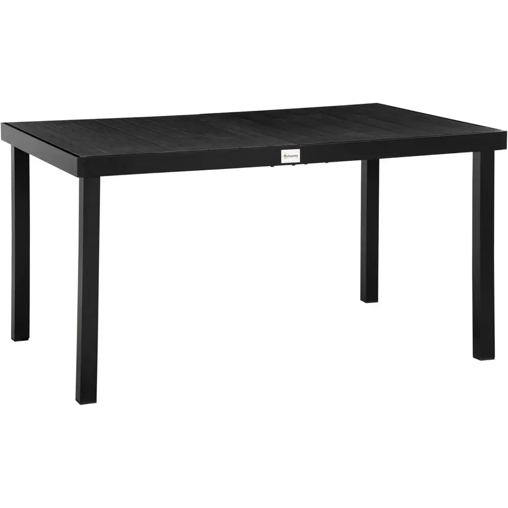 Outdoor Dining Table or 6 Person, Recular Patio Table, Metal Legs or Garden, Lawn, Patio, Woodgrain Black
Outdoor Dining Table or 6 Person, Recular Patio Table, Metal Legs or Garden, Lawn, Patio, Woodgrain Black