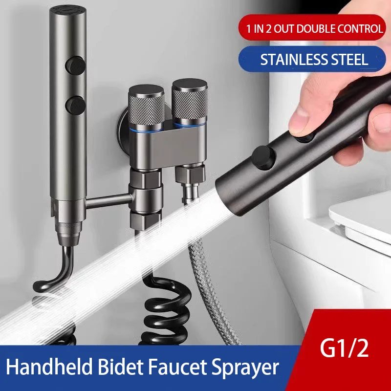 Handheld Toilet Bidet Sprayer G1/2 One In Two Out Double Control Triangle Valve For Shower Cleaning Personal Hygiene Accessories
Handheld Toilet Bidet Sprayer G1/2 One In Two Out Double Control Triangle Valve For Shower Cleaning Personal Hygiene Accessories