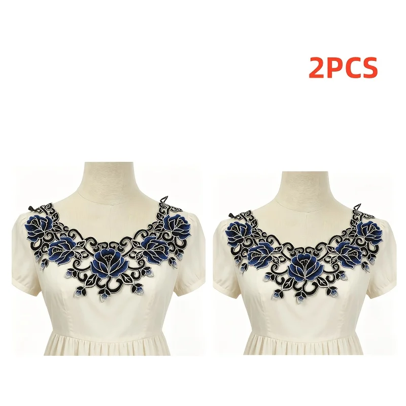 2 pieces of luxurious rose embroidery lace collar decorations, retro floral collar appliques, suitable for DIY clothing sewing
2 pieces of luxurious rose embroidery lace collar decorations, retro floral collar appliques, suitable for DIY clothing sewing