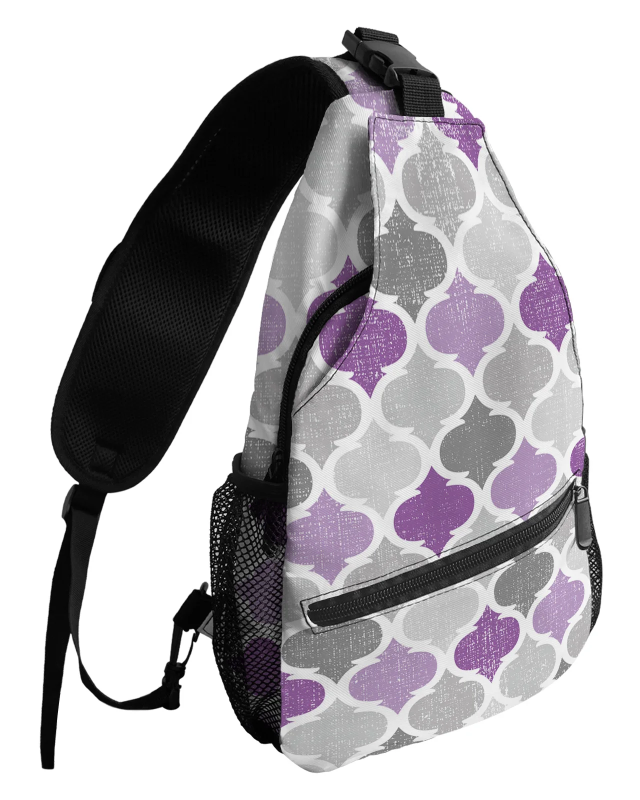 Purple Gray Geometric Moroccan Retro Chest Bags For Women Men Waterproof Messenger Bags Travel Sport One Shoulder Crossbody Bag
Purple Gray Geometric Moroccan Retro Chest Bags For Women Men Waterproof Messenger Bags Travel Sport One Shoulder Crossbody Bag