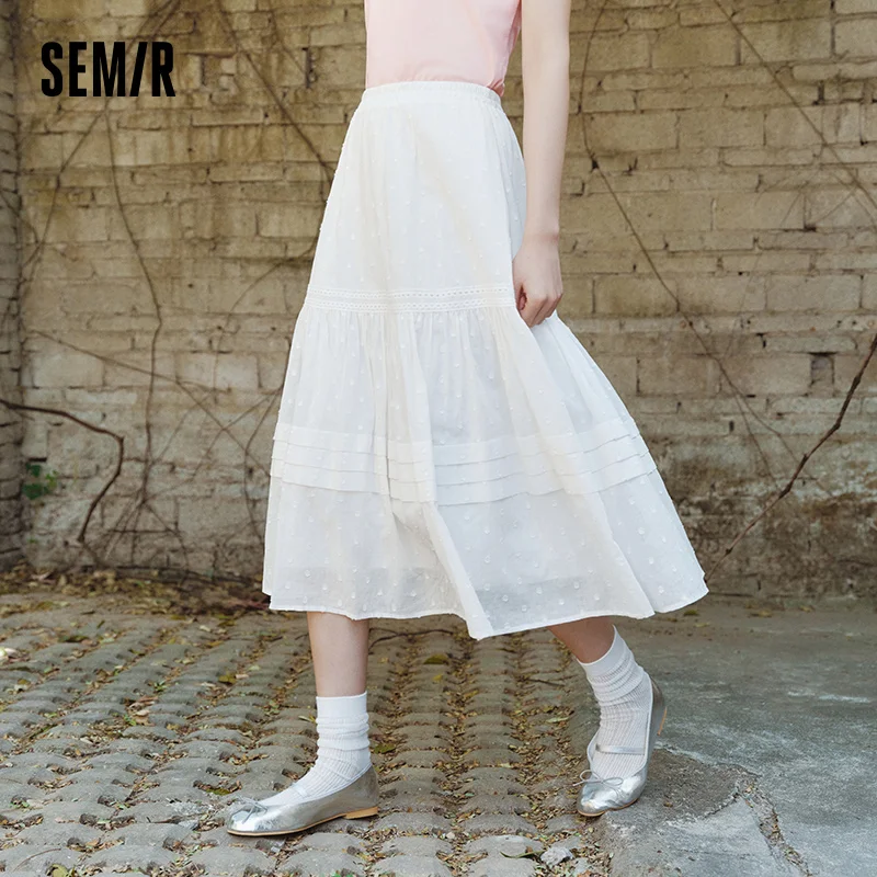 Юбка Semir, женская элегантная трапециевидная юбка с эластичной резинкой на талии, новинка 2025, летняя лоскутная кружевная длинная юбка в горошек, изящная для повседневной носки
Юбка Semir, женская элегантная трапециевидная юбка с эластичной резинкой на талии, новинка 2025, летняя лоскутная кружевная длинная юбка в горошек, изящная для повседневной носки