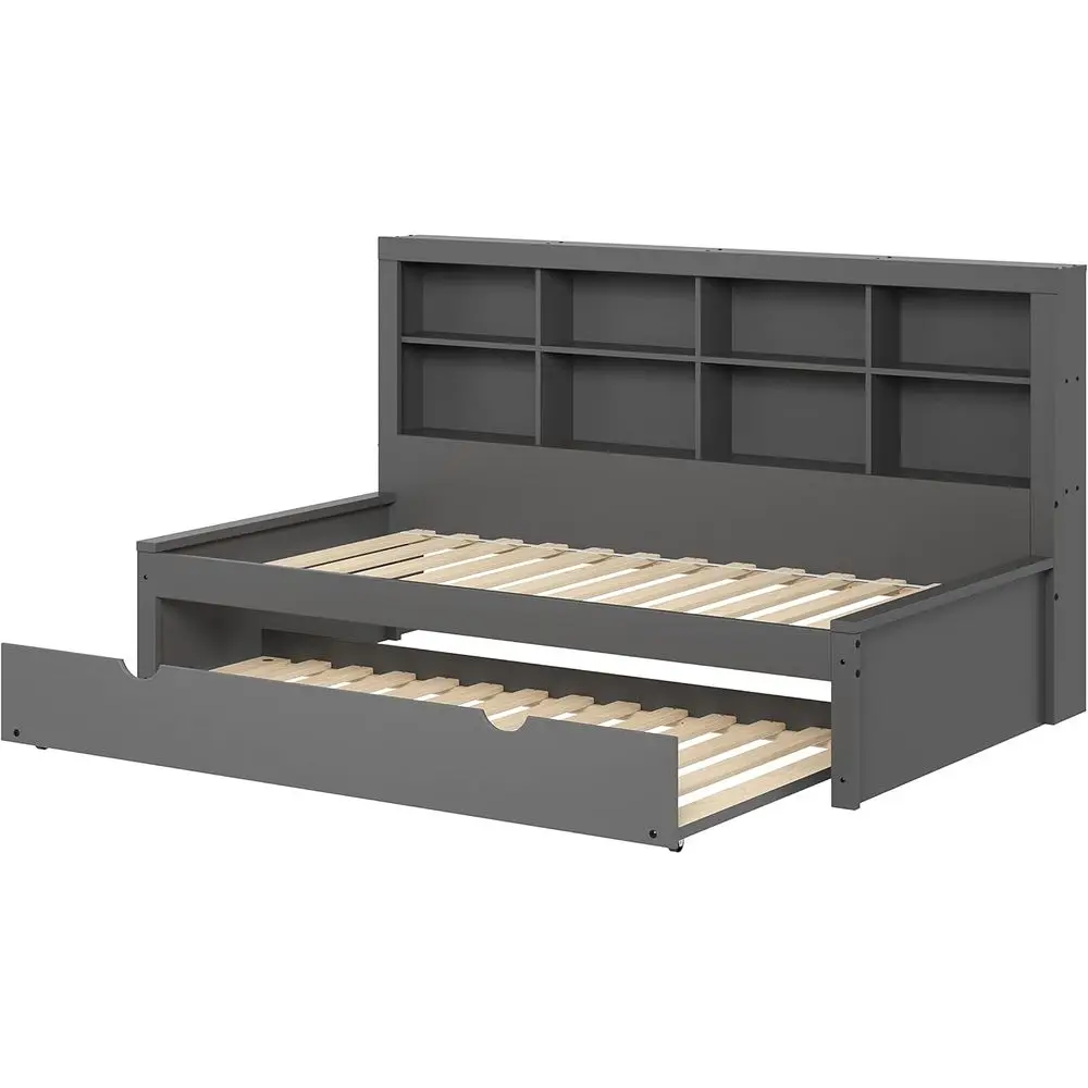 Elegant Grey Twin Bookcase Daybed with Trundle Bed
Elegant Grey Twin Bookcase Daybed with Trundle Bed